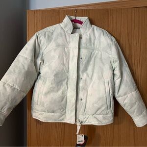Free People Movement Bunny Slope Printed Puffer Ski Jacket Mint Green XS NWT